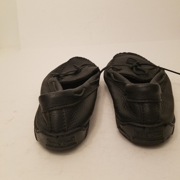 Minnetonka Men's Moccasin Moosehide Straight Plug Black Size 13 - Picture 4 of 16